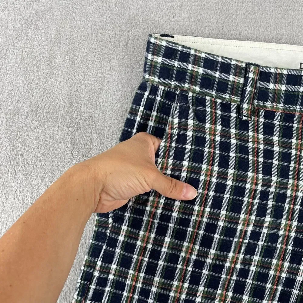 Dark Seas Walk Shorts Men 32x8 Hill Navy Tartan Plaid Preppy‎ Casual